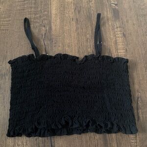 Black Smocked Tube Top